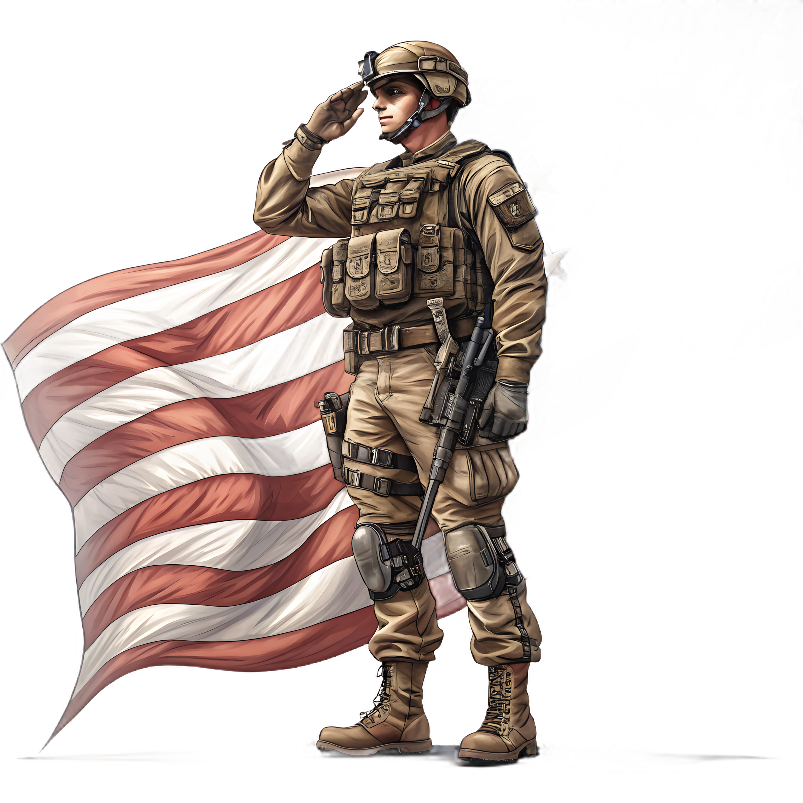 American Soldier Saluting